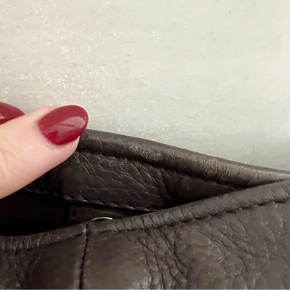 Coach Madison Pebbled Leather Tote in Espresso/Eggplant - Picture 4 of 16